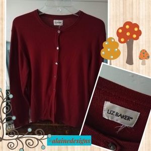 *Classic* Burgundy Cardigan - LIKE NEW